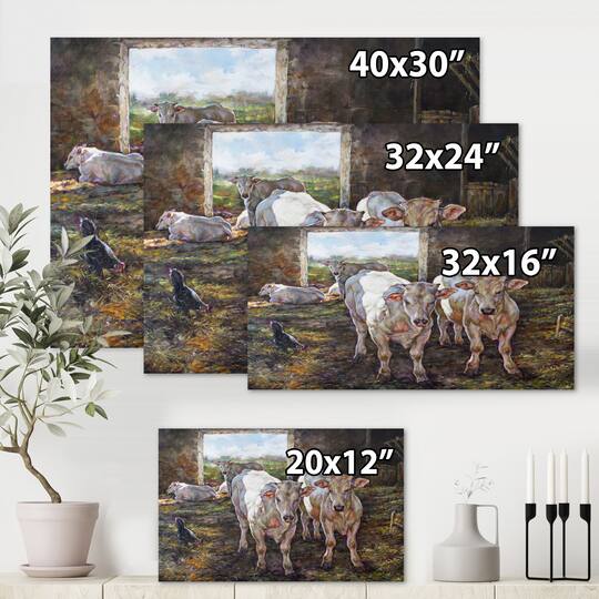 Designart - Two Cows In The Stable